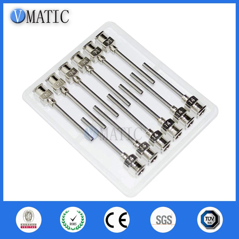 High Quality 12Pcs 1 Inch Tip Length 14G Blunt Stainless Steel Dispensing Needles Syringe Needle Tips Glue Dispenser Needle