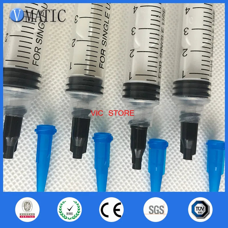 Free Shipping Quality 10Pcs Plastic Syringes 5ml 5cc With Dispensing Needle Tips & Caps