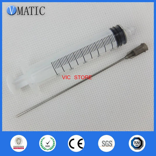 Free Shipping Non Sterilized 10ml/10cc Luer Lock Dispensing Syringes With 16G Blunt Tip Fill Needles 10cm 100mm