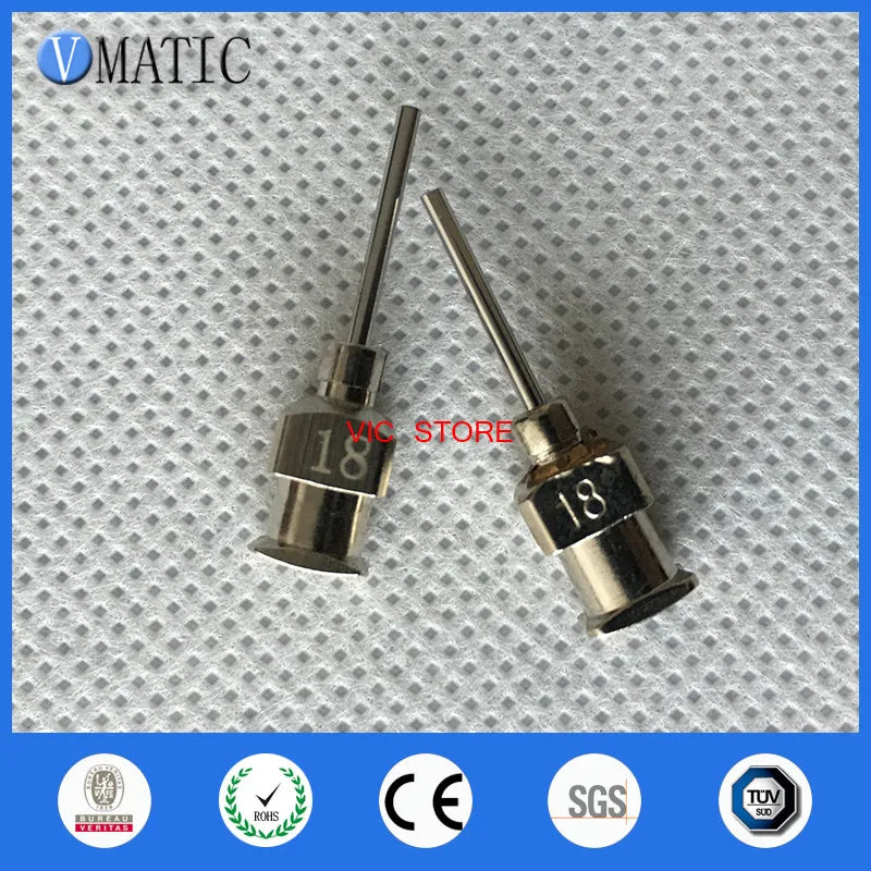 Free Shipping 12Pcs 0.5'' Tip Length 18G Stainless Steel Syringe Needle Tip 1/2 Inch