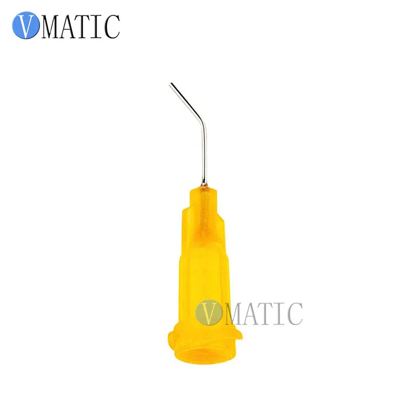 Free Shipping 100Pcs 23G Orange 0.5'' 45 Degree Automatic Glue Dispensing Needle Tip 1/2 Inch
