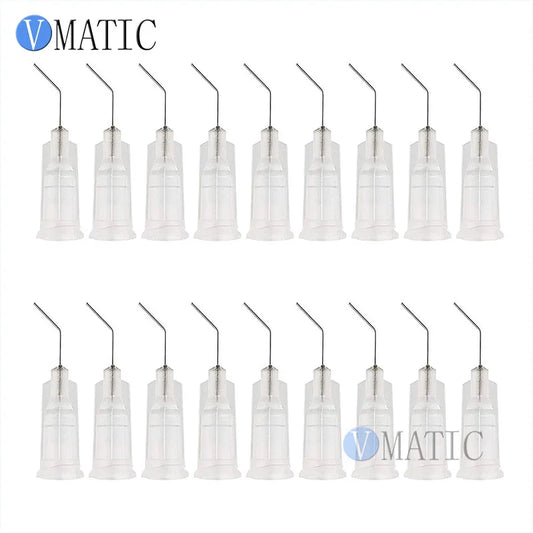 Free Shipping 100Pcs 27G Clear 0.5'' 45 Degree Bent Best Quality Dispensing Needle Tips 1/2 Inch For Syringe