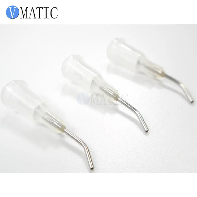 Free Shipping 100Pcs 27G Clear 0.5'' 45 Degree Bent Best Quality Dispensing Needle Tips 1/2 Inch For Syringe