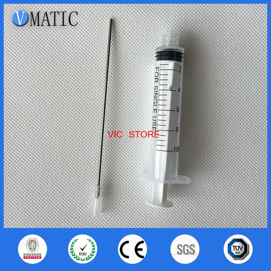 Free Shipping High Quality 10Ml/10Cc Luer Lock Dispensing Syringes With 16G Blunt Tip Fill Needles 10Cm Tubing Length