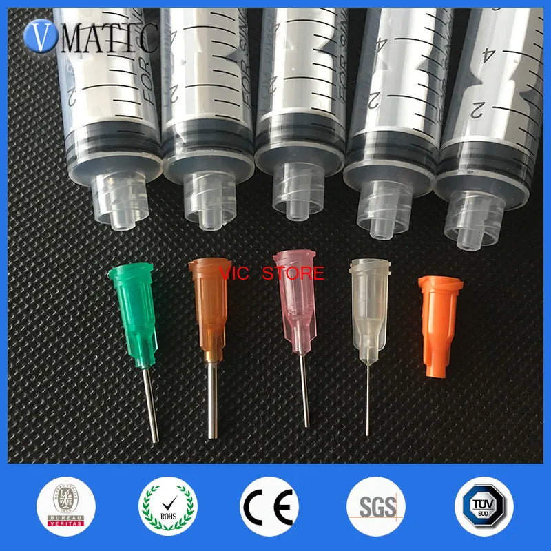 Free Shipping SMT Solder Paste Adhesive Glue Liquid Dispensing Syringe 10cc/ml Kits Pack With Glue Dispenser Needles