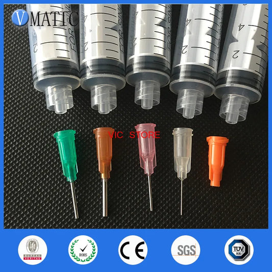 Free Shipping SMT Solder Paste Adhesive Glue Liquid Dispensing Syringe 10cc/ml Kits Pack With Glue Dispenser Needles