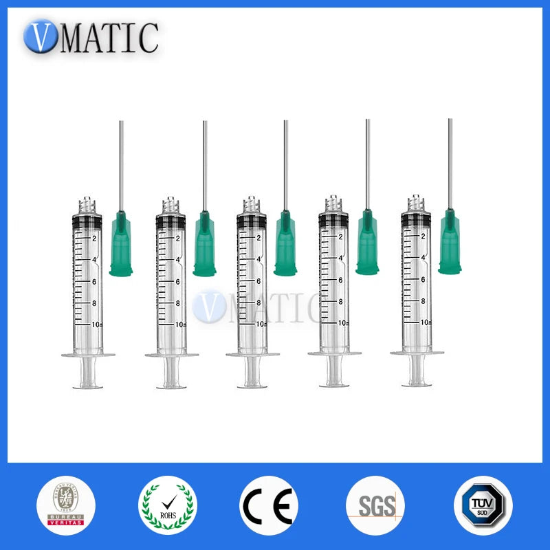 Free Shipping 10ml/10cc Luer Lock Dispensing Syringes With 18G Blunt Tip Fill Needles 1-1/2 Inch 1.5'' 10 Sets Pack