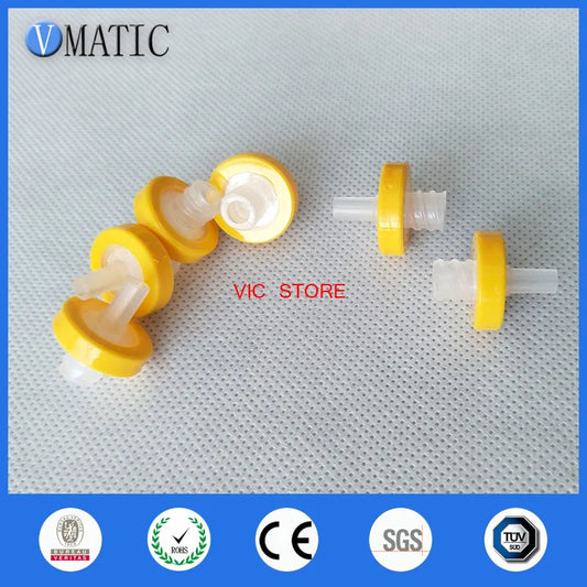 High Quality 100Pcs 13mm 0.22um Plastic Yellow Syringe-Driven Filter Syringe Filter Water Solution Filtration Membrane