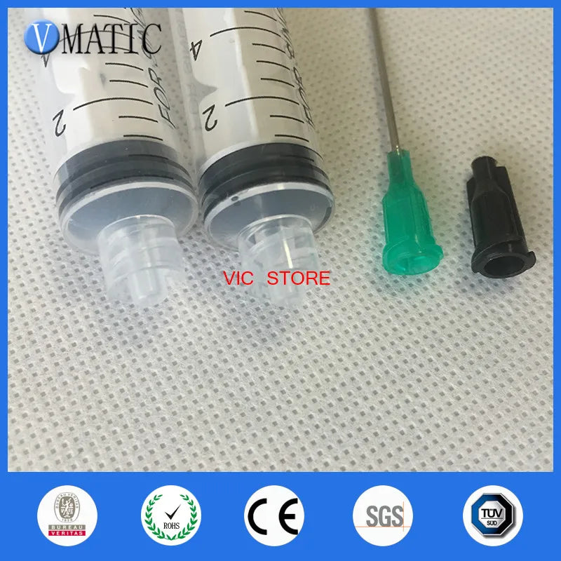 Free Shipping 6sets Liquid Glue Dispenser 10ml/cc Syringes + 14 Gauge 1 Inch Tubing Length Glue Tips + Black Syringe Tip Caps