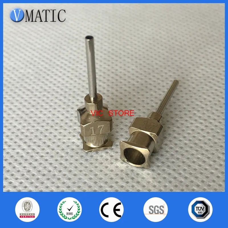 High Quality 0.5'' Length 17G All Metal Tips Blunt Stainless Steel 12Pcs Glue Dispensing Needles Syringe Needle Tips 1/2 Inch