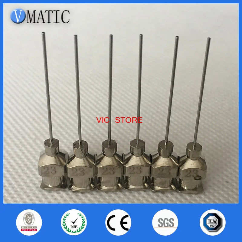 Free Shipping 12Pcs 1 Inch Tip Length 23G Blunt Stainless Steel Liquid Glue Fluid Dispensing Syringe Needle