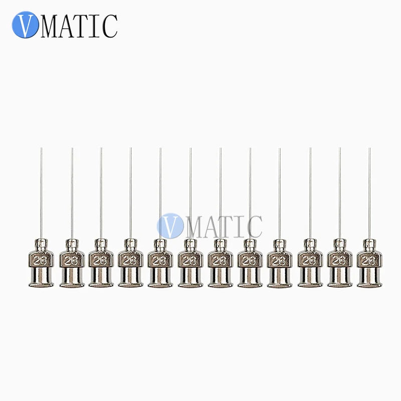 Free Shipping 12Pcs 1 Inch Length 26G Blunt Stainless Steel Glue Dispensing Syringe Needles Tips