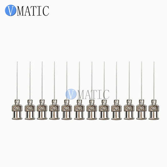 Free Shipping 12Pcs 1 Inch Length 26G Blunt Stainless Steel Glue Dispensing Syringe Needles Tips