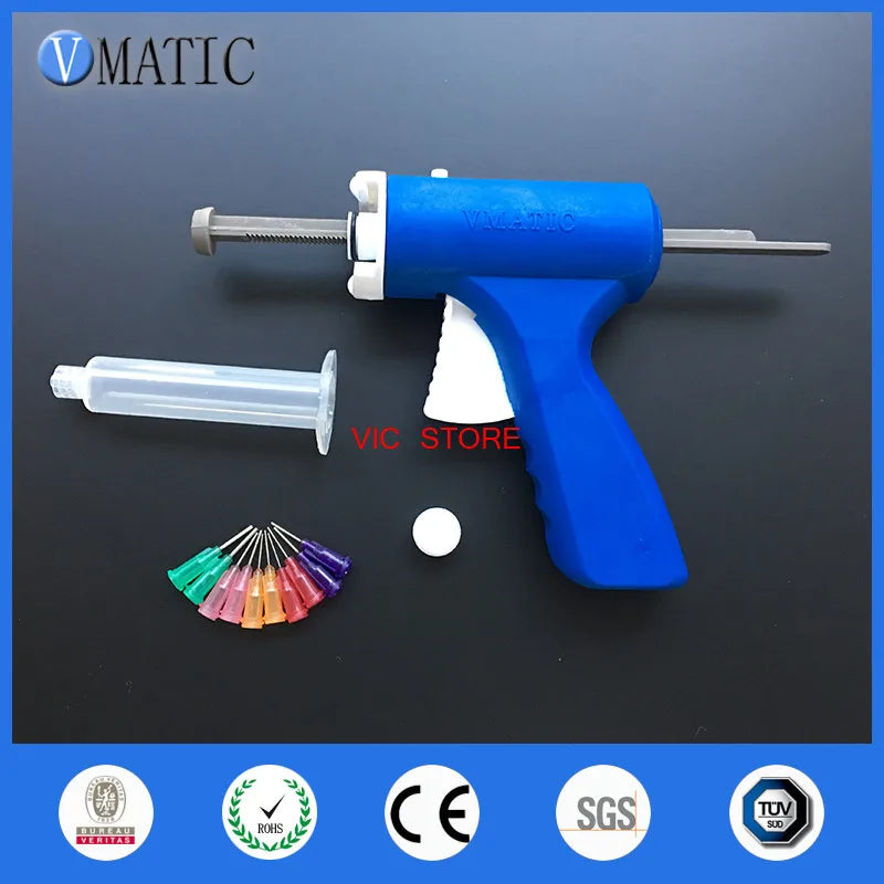 Free Shipping New 10ml Manual Syringe Single Liquid Glue Gun 10cc Common 1Pc + Cones + Dispensing Tips