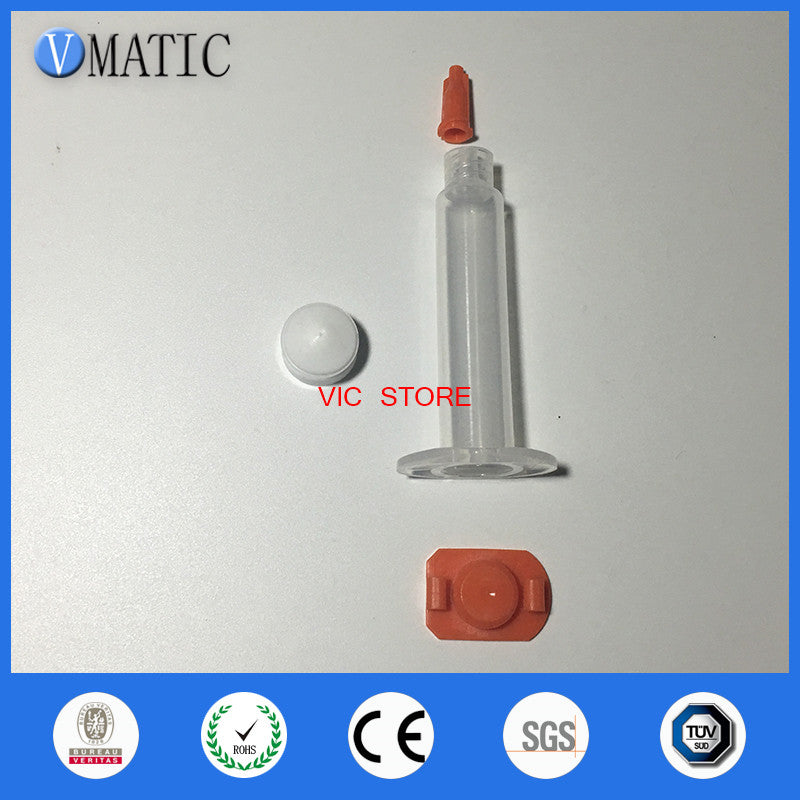 Free Shipping Quality 1800 Sets 5cc/ml Glue Dispensing Pneumatic Syringe With Piston & Stopper & End Cover