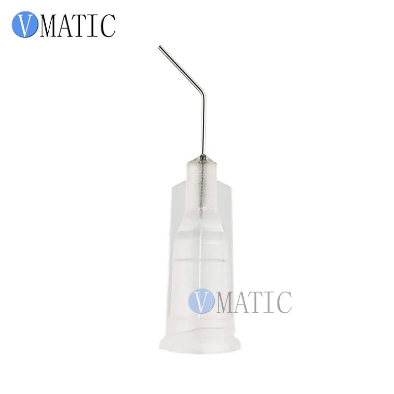 Free Shipping 100Pcs 27G Clear 0.5'' 45 Degree Bent Best Quality Dispensing Needle Tips 1/2 Inch For Syringe
