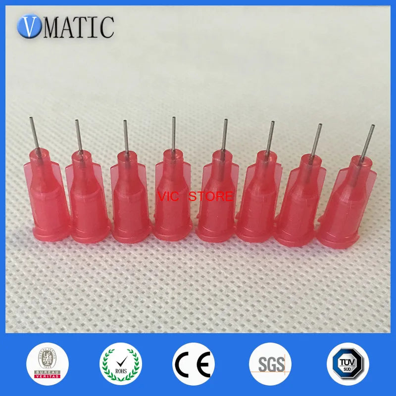 Free Shipping 100Pcs 25G 0.25'' 1/4 Inch Dispensing Needle Tip
