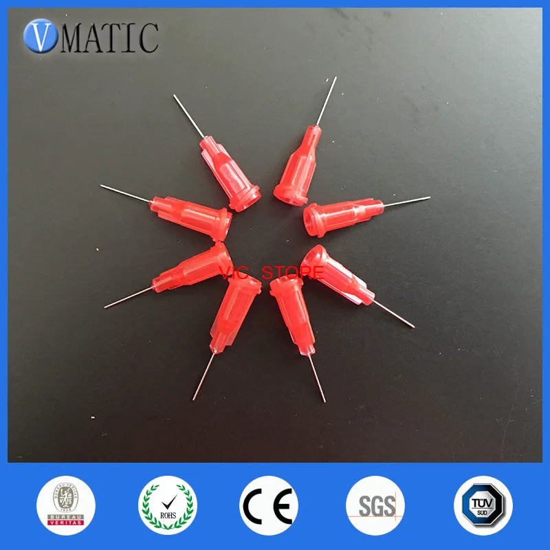 High Quality Best Selling Plastic Syringe Needle Tip 100Pcs 25G Red 0.5'' 1/2 Inch Length Glue Dispensing Needle Tips Nozzle