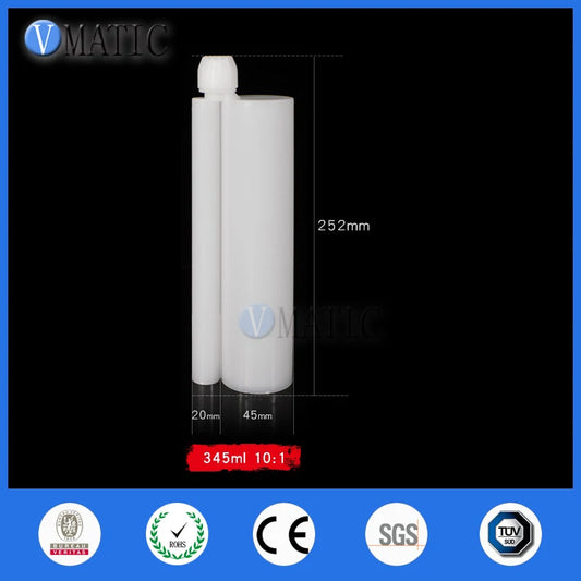 Free Shipping High Recommendation Quality 345ml/Cc 10:1 AB Glue Dispensing Plastic Cartridge With Piston