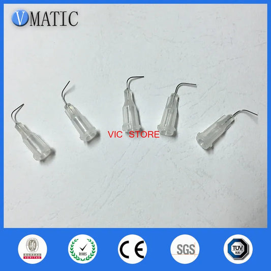 High Quality 100Pcs Stainless Steel Precision Bent Needle For Fluid Dispensing 90 Angle Clear Color 27G Needle 0.5'' 1/2 Inch