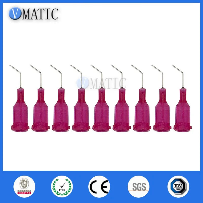 High Quality High Demand 25G Red 0.5'' 1/2 Inch Tubing 45 Degree Bend TE Premier Bent Dispensing Tips