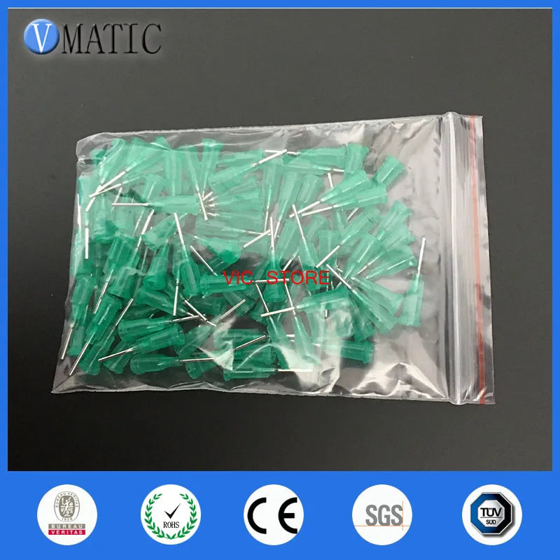 High Quality Products Assurance 100pcs/bag Industrial Tips 18G Green Color 0.5'' Dispensing Plastic Needle Tip 1/2 Inch Length