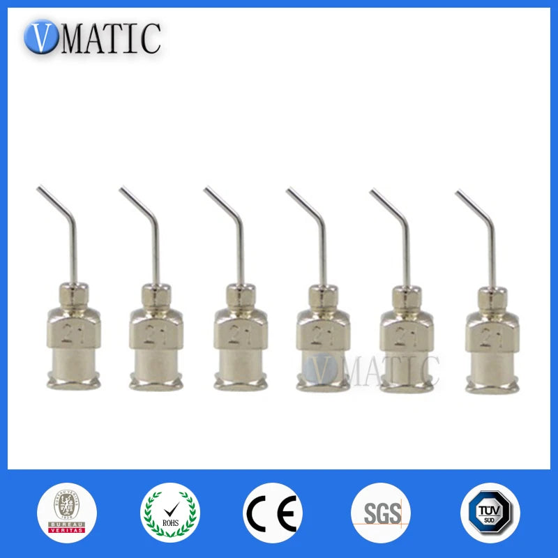 High Quality 12Pcs 1/2'' Inch 21G 45 Degree Bent Stainless Steel Dispensing Needle