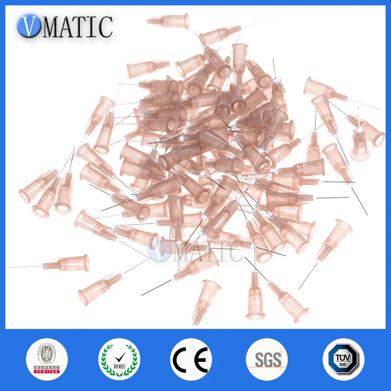 High Quality 1/2'' Inch Plastic 26Ga Stuck Stainless Steel Dispenser Liquid Adhesive Glue Syringe Needle Pack of 100