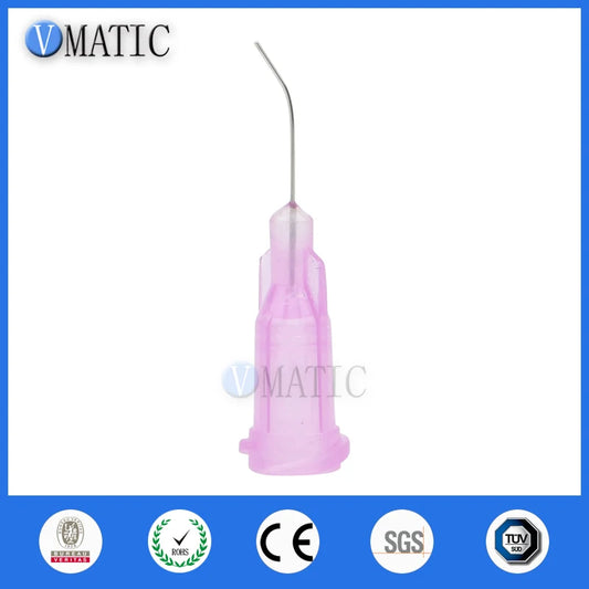 High Quality 100Pc Non Sterilized 30G Lavender 0.5" Length 45 Degree Bend Bent Blunt Dispensing Stainless Steel Needles