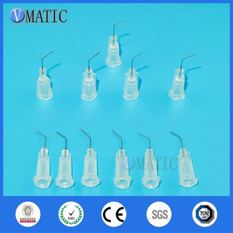 High Quality 100Pcs 27G Clear 0.5" 45 Degree Bent Best Quality Glue Dispensing Needle Tips 1/2 Inch