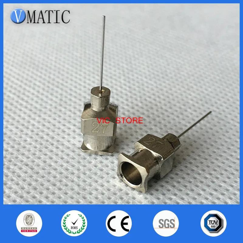 Free Shipping 1/2 Inch Tip Length 27G All Metal Tips Blunt Stainless Steel 12Pcs Glue Dispensing Syringe Needle Tips