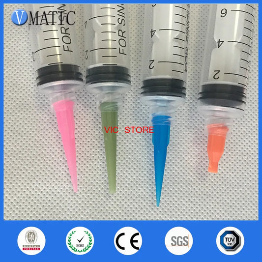 Free Shipping Non Sterilized Smt Solder Paste Liquid Dispenser Kits 10cc/ml Plastic Syringe With Needles (Total: 63Pcs)