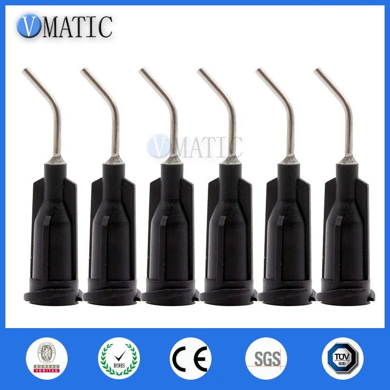 Free Shipping 19G Black 0.5'' Length 45 Degree Bend Bent Blunt End Stainless Steel Dispensing Needle Tips 1/2 Inch