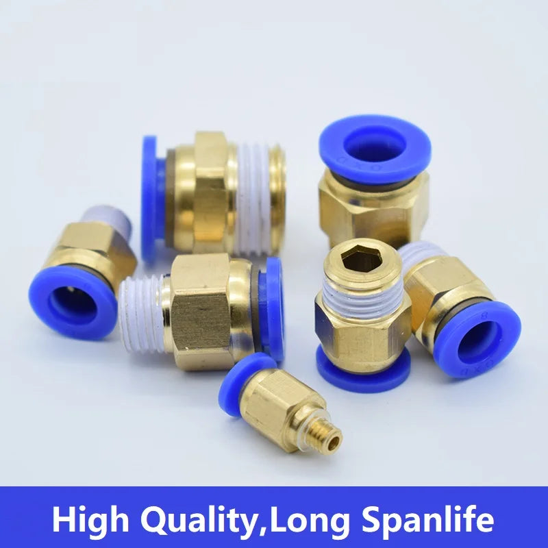 Fast Twist Pneumatic 6mm 8mm 10mm 12mm Tube To PC4PC6PC8PC10PC12-M5 Male Thread Stainless Steel Pipe Fittings Connector