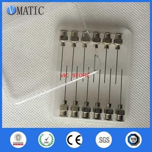 Free Shipping 12Pcs 1 Inch Tip Length 23G Blunt Stainless Steel Liquid Glue Fluid Dispensing Syringe Needle