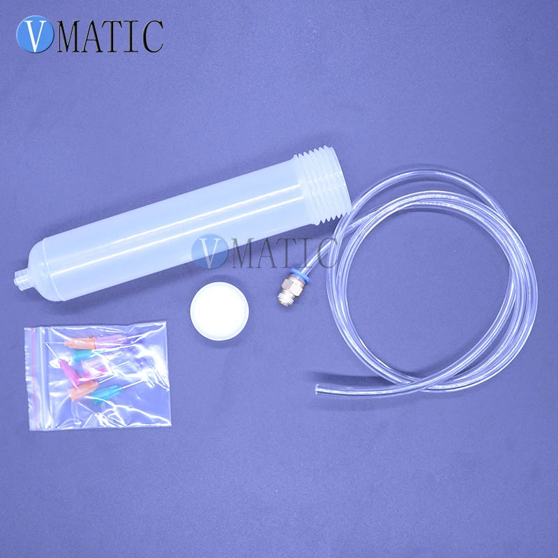 Free Shipping 100cc/ml Luer Lock Pneumatic Lock Syringe Barrel With Adapter & Piston