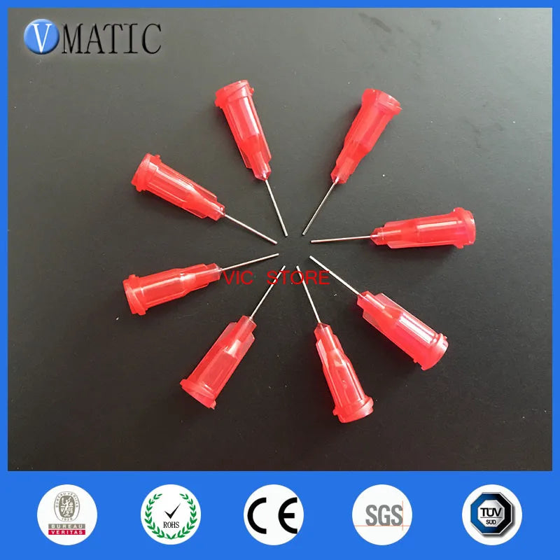 Free Shipping 100Pcs 25G Precision S.S. Dispensing Needle Tip 0.5" Glue Dispense Needle Tips 1/2 Inch