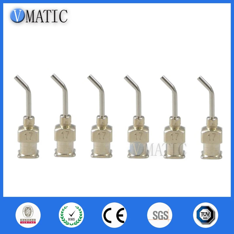 High Quality 12Pcs 1/2'' Inch 17G 45 Degree Bent Stainless Steel Dispensing Needle