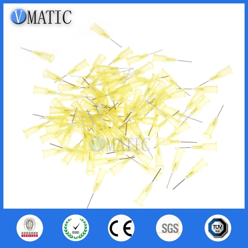 Free Shipping 100pcs 20Ga Yellow Dispensing Needle Tips Flux Soldering Paste Solder Paste Flux Needles 1/2 Inch Dia 0.62mm