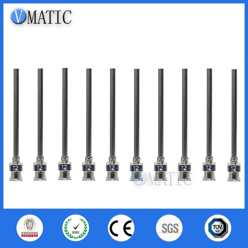 High Quality 12Pcs 12G 1.5'' Blunt Stainless Steel Dispensing Adhesive Glue Dispenser Syringe Needle 1-1/2 Inch