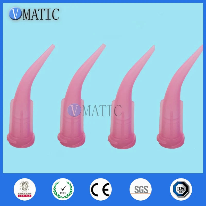 Free Shipping Quality 100pcs 20G Pink TT Tapered Bend Dispensing Needle Tips