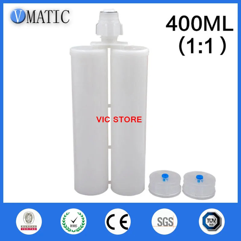 High Quality Two Component Cartridge 1:1 For 400ml/cc Dispensing Dispenser Gun Cartridge With Static Mixer