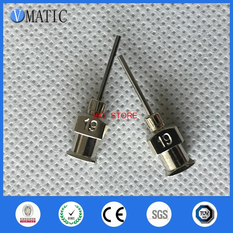 Free Shipping 1/2 Inch Tip Length 19G All Metal Blunt Stainless Steel Glue Dispensing Syringe Needles Tips 12Pcs
