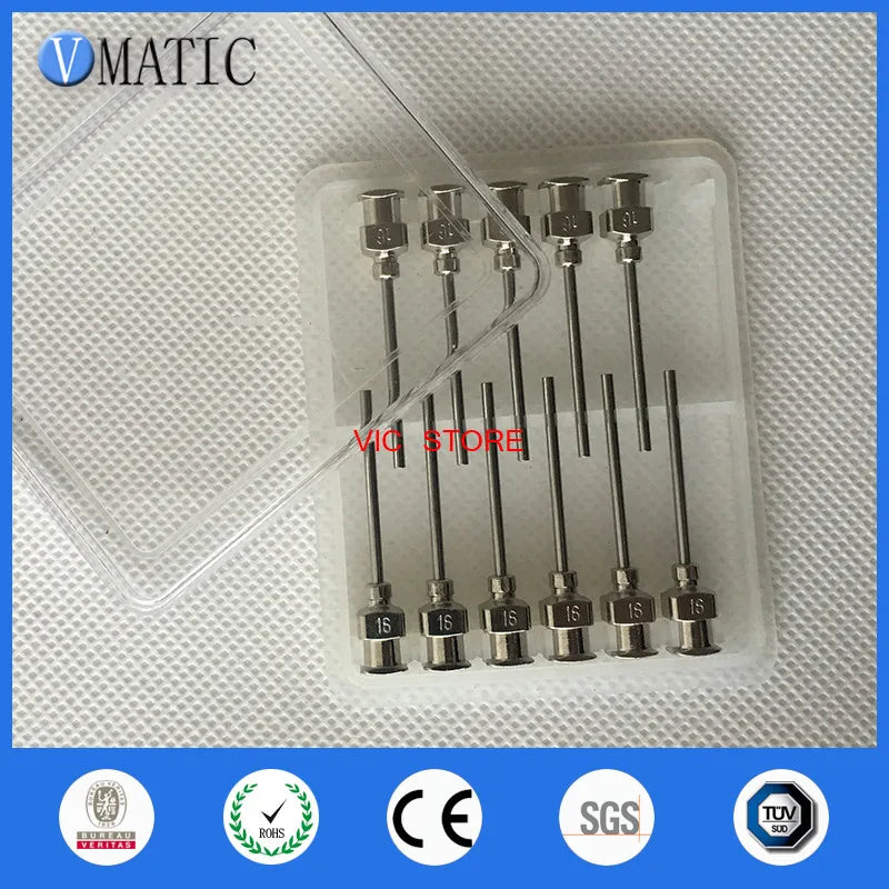 Free Shipping 12Pcs 1 Inch Tip Length 16G Metal Stainless Steel Glue Needle Tips 1 Inch