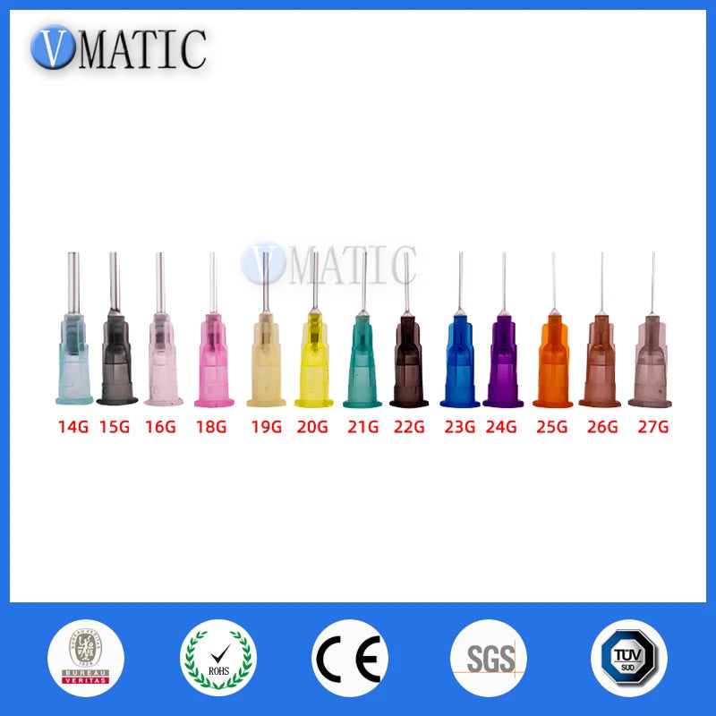 High Quality 1/2'' Inch Plastic 26Ga Stuck Stainless Steel Dispenser Liquid Adhesive Glue Syringe Needle Pack of 100