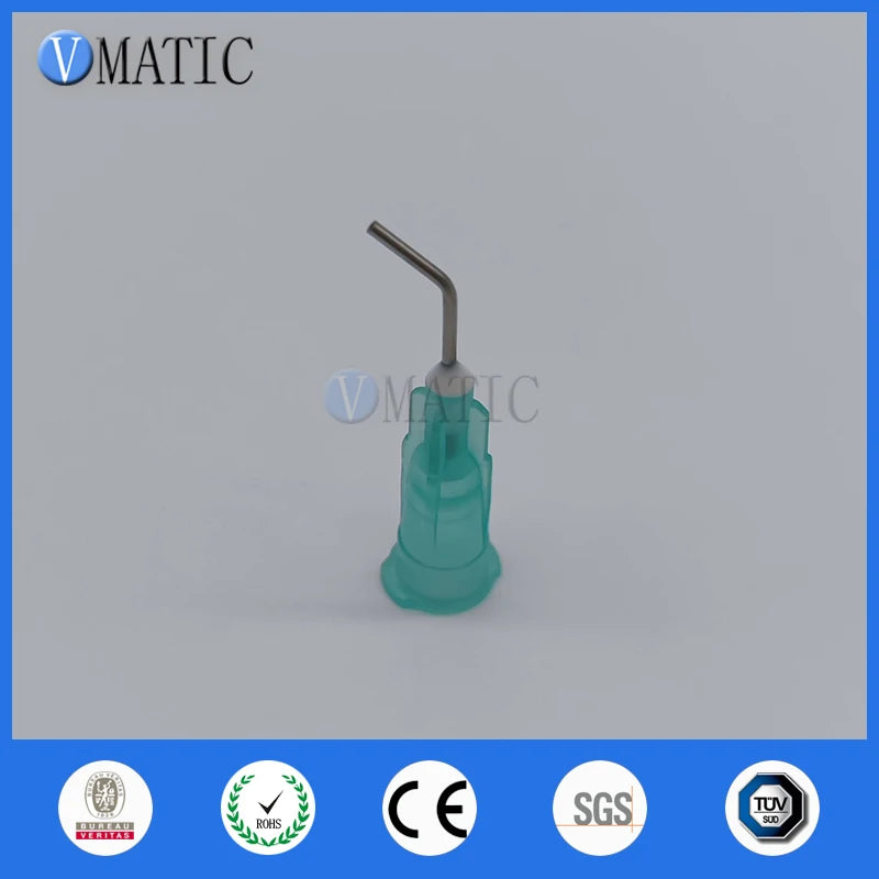 Free Shipping 100Pcs 21G 45 Bent Degree 0.5'' Pre-Bent Needle Tips 1/2 Inch