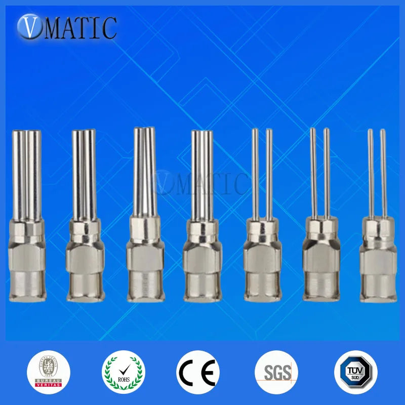 ‌12-Pack Dual Tip Dispensing Needles | Stainless Steel 12.7mm(1/2") for Adhesive & Cosmetics | Luer Lock Fast Ship‌
