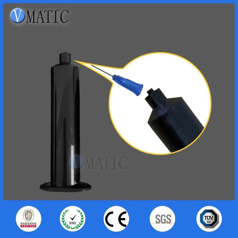 Free Shipping 55ml Us Style Glue Dispenser Dispensing Pneumatic Syringe 55cc Black UV Dispenser Syringes