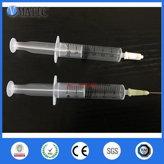 Free Shipping Non Sterilied 6cc/ml Syringe + Dispensing Needle + Syringe Cap X 2 Sets