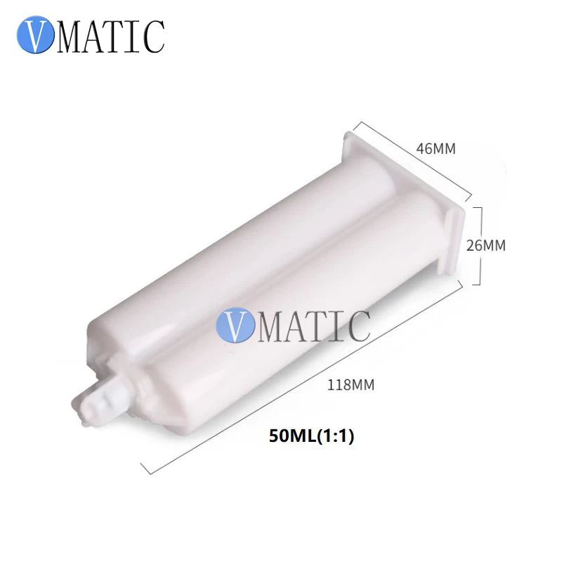 Free Shipping Epoxy Resin Gun Mixing Syringe 50 Cc 50 Ml 1:1 2:1 4:1 & 10:1 Ratio Plastic Glue Dispensing Cartridge
